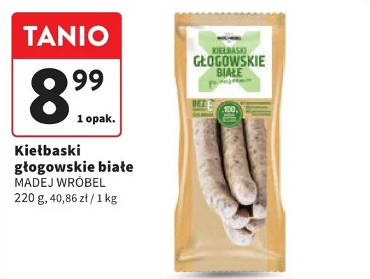 Kiełbaski głogowskie białe promocja w Intermarche