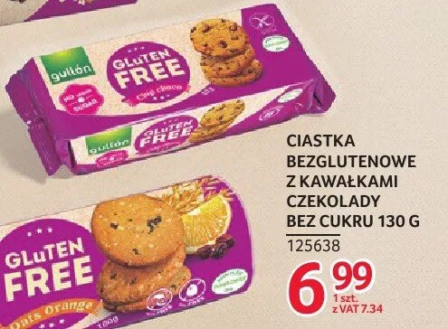 Ciastka bezglutenowe z kawałkami czekolady bez cukru Gullon 130 g promocja w Selgros