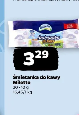 Śmietanka do kawy Miletto 20-pak 10 g promocja w Netto