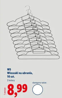 Wieszaki na ubrania 10szt. promocja w Lidl