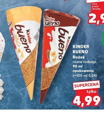 Lody rożek Kinder Bueno White promocja w Kaufland