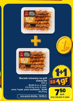 Boczek rolowany na grill Sokołów promocja w Carrefour Market