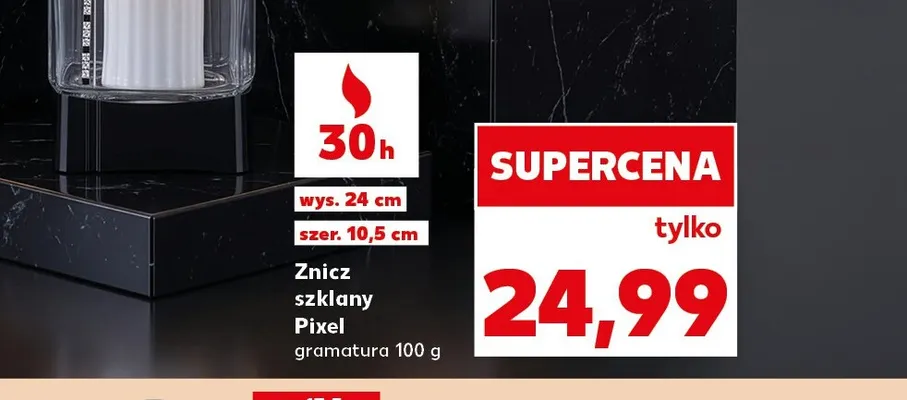 Znicz szklany Pixel promocja w Kaufland
