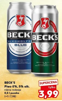 Piwo Beck's Blue bezalkoholowe 0% promocja w Kaufland