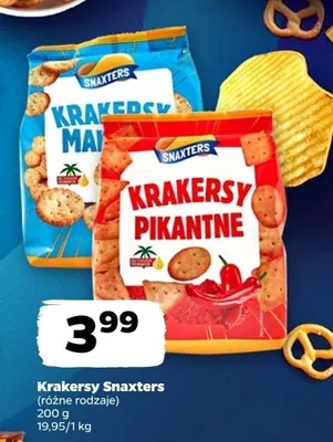 Krakersy pikantne Snaxters promocja w Netto