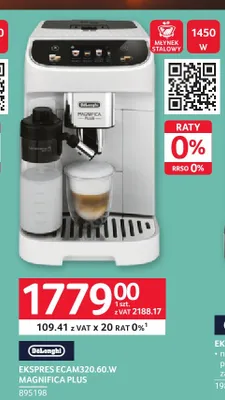 Ekspres do kawy DeLonghi ECAM320,60.W Magnifica Plus promocja w Selgros
