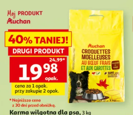 Karma wilgotna dla psa Auchan Croquettes Moelleuses promocja w Auchan