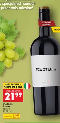 Wino czerwone Via Italia Rosso promocja w Biedronka