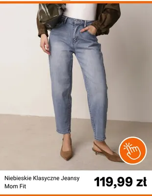 Niebieskie klasyczne jeansy Mom Fit born2be promocja w Born2be