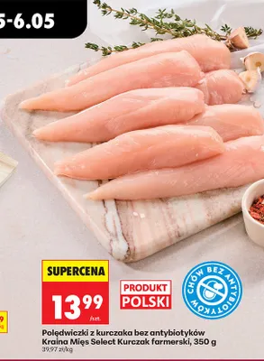 Polędwiczki z kurczaka bez antybiotyków Kraina Mięs Select Kurczak farmerski polskie promocja w Biedronka
