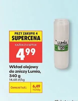 Wkład olejowy do zniczy Lumia promocja w Biedronka