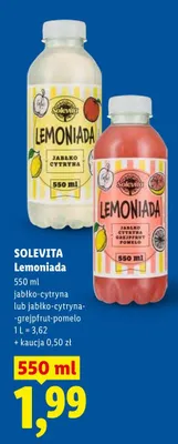 Lemoniada Solevita jabłko-cytryna-grejpfrut-pomelo promocja w Lidl