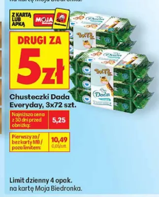 Chusteczki Dada Everyday 3-pak promocja w Biedronka