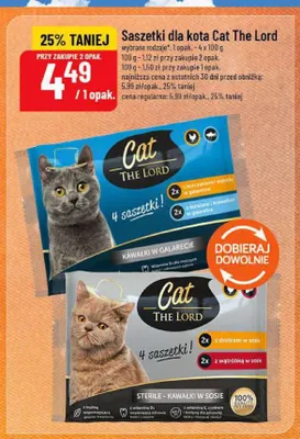 Saszetki dla kota Cat The Lord Kawałki w galarecie promocja w POLOmarket