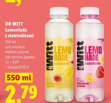 Lemoniada z elektrolitami malina-cytryna Dr Witt promocja w Lidl