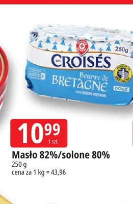 Masło solone Croisés 80% promocja w Leclerc