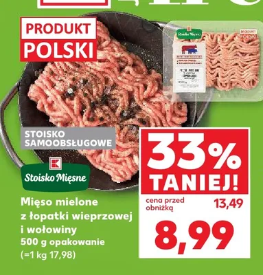 Mięso mielone z łopatki wieprzowej i wołowej promocja w Kaufland