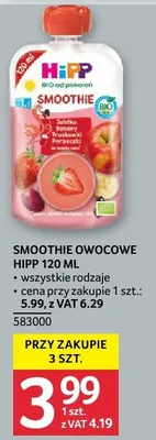 Smoothie owocowe HiPP Bio wszystkie rodzaje promocja w Selgros