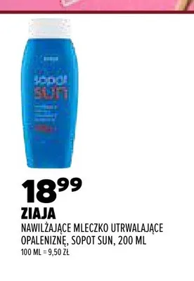 Nawilżające mleczko utrwalające opaleniznę Ziaja Sopot Sun promocja w Drogerie Natura