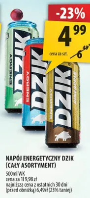 Napój energetyczny Dzik promocja w Arhelan