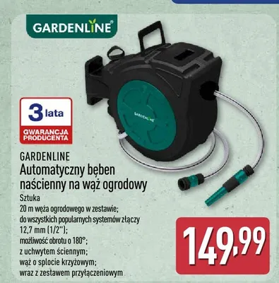 Automatyczny bęben naścienny na wąż ogrodowy promocja w Aldi