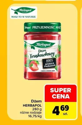 Dżem truskawkowy Herbapol promocja w Carrefour Market