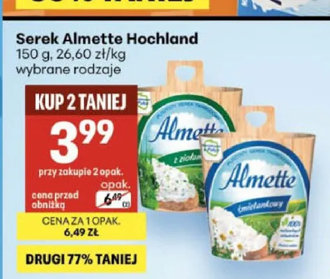 Serek twarogowy Almette śmietankowy promocja w Delikatesy Centrum