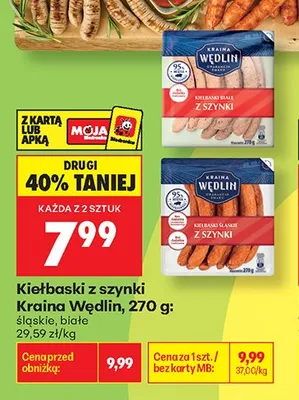 Kiełbaski z szynki Kraina Wędlin śląskie promocja w Biedronka