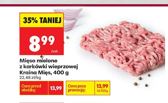 Mięso mielone z karkówki wieprzowej Kraina Mięs promocja w Biedronka