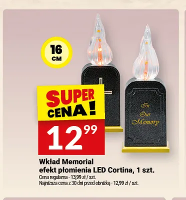 Wkład Memorial efekt płomienia LED Cortina promocja w Twój Market