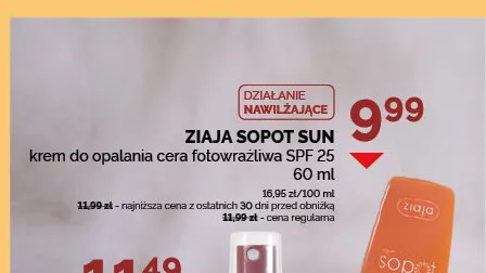 Krem do opalania cera fotowrażliwa Ziaja Sopot Sun SPF 25 promocja w Ziko Dermo
