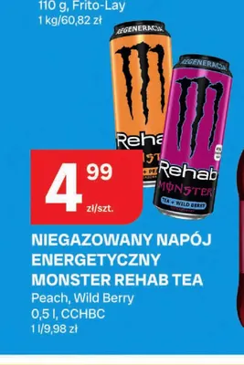 Niegazowany napój energetyczny Monster Rehab Tea Wild Berry promocja w Chorten