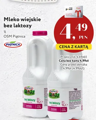 Mleko wiejskie bez laktozy Piątnica promocja w Market Point