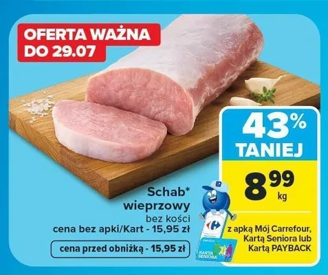 Schab wieprzowy bez kości promocja w Carrefour