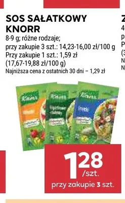 Sos sałatkowy Knorr promocja w Stokrotka