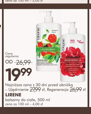 Balsam do ciała Ujędrnienie Lirene promocja w Super-Pharm