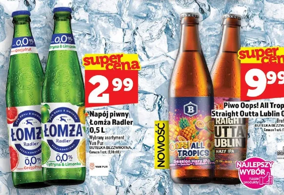 Napój piwny Łomża Radler Van Pur promocja w TOPAZ