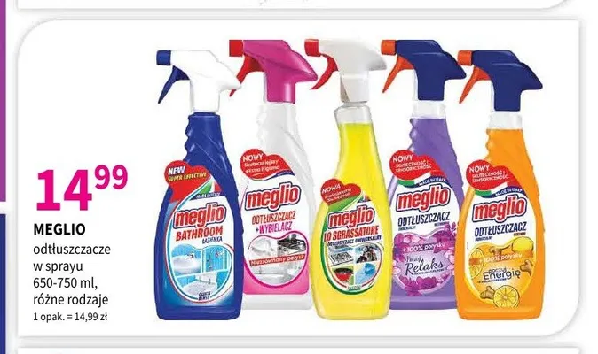 Płyn do czyszczenia łazienki Meglio Bathroom spray promocja w Drogerie Polskie