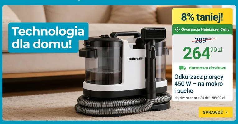 Odkurzacz piorący Heckermann na mokro i sucho promocja w ERLI