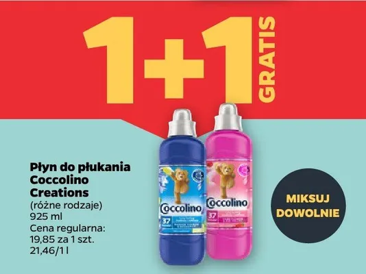Płyn do płukania Coccolino Creations 1+1 GRATIS promocja w Netto