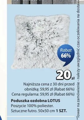 Poduszka ozdobna Lotus 50x50 cm promocja w Jysk