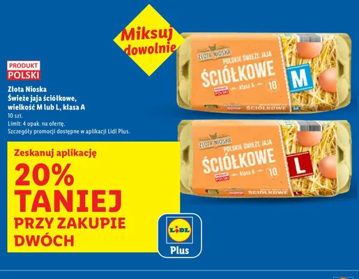 Jaja ściółkowe Złota Nioska, wielkość M lub L, klasa A promocja w Lidl
