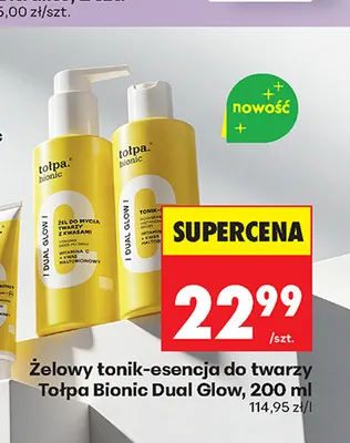 Żelowy tonik-esencja do twarzy Tołpa Bionic Dual Glow promocja w Biedronka