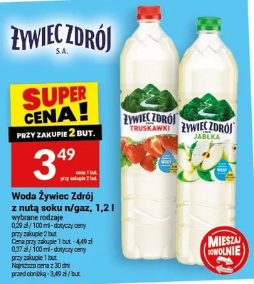 Woda Żywiec Zdrój z nutą soku n/gaz promocja w Twój Market
