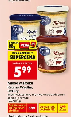 Mięso w słoiku mięsny przysmak promocja w Biedronka