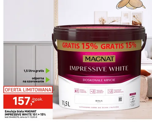 Emulsja biała Magnat Impressive White promocja w Leroy Merlin