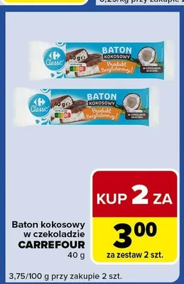 Baton kokosowy w czekoladzie Carrefour promocja w Carrefour Express