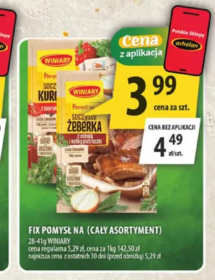 Fix Pomysł na soczyste żeberka z cebulą i natką pietruszki Winiary promocja w Arhelan