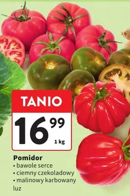 Pomidor bawole serce, ciemny czekoladowy, malinowy karbowany promocja w Intermarche