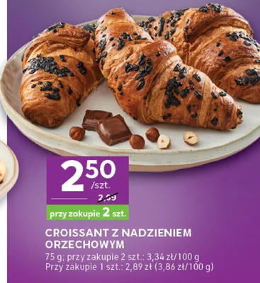 Croissant z nadzieniem orzechowym promocja w Stokrotka